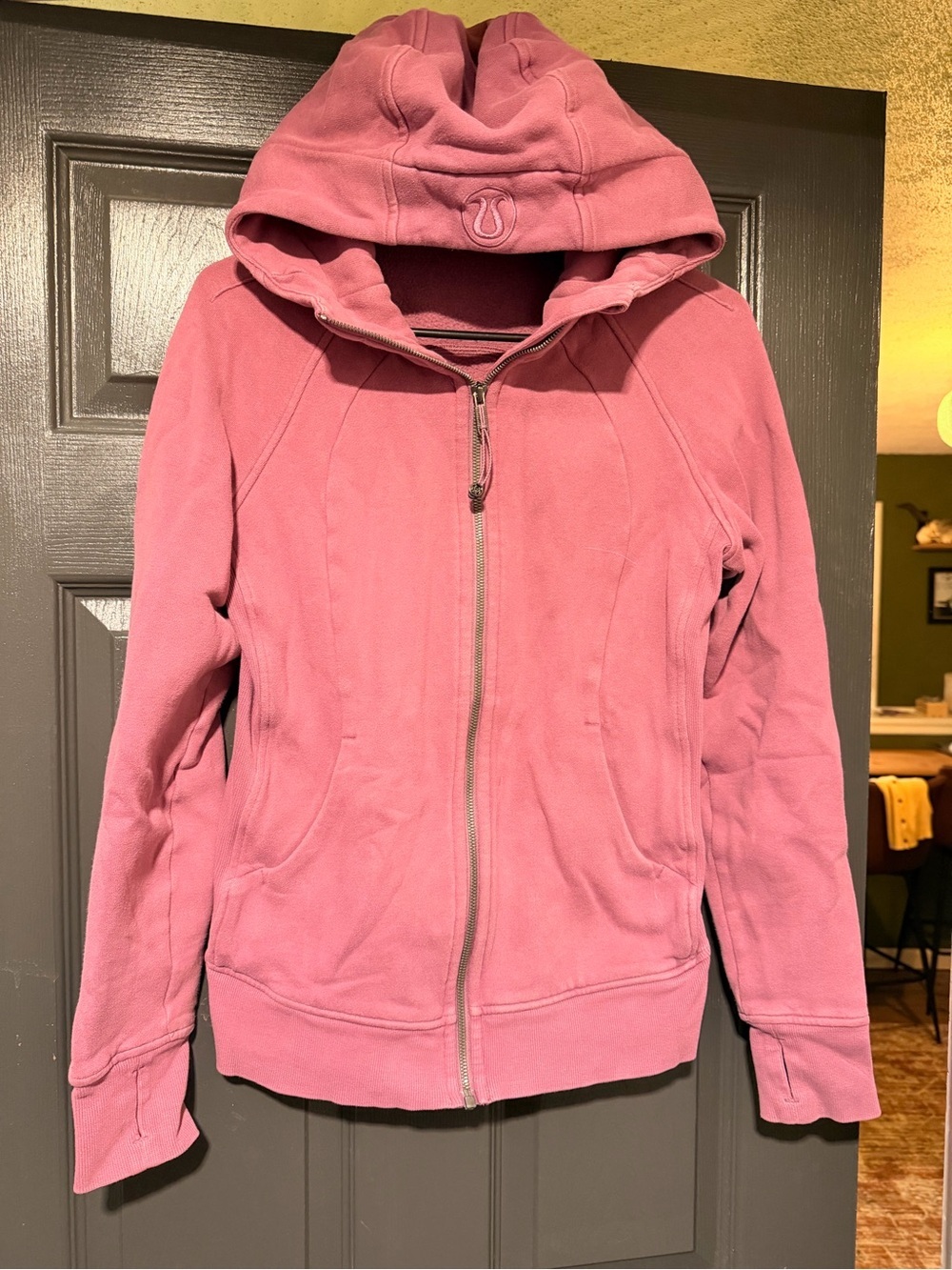 lululemon pink full-zip hooded sweatshirt